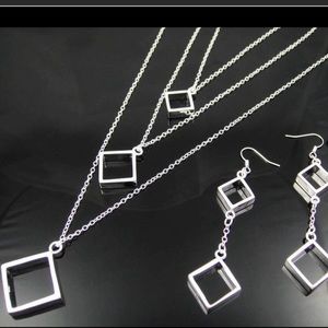 Clearance silver dangle earrings silver necklace